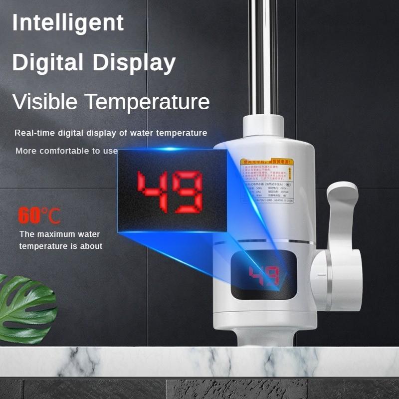 3000W Three Second Fast Heating Faucet Stainless Steel Electric Faucet Kitchen Household Hot & Cold Dual-purpose Faucet