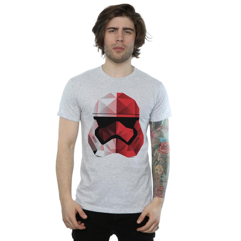 Star Wars: The Last Jedi Mens Red Cubist Stormtrooper Helmet T-Shirt