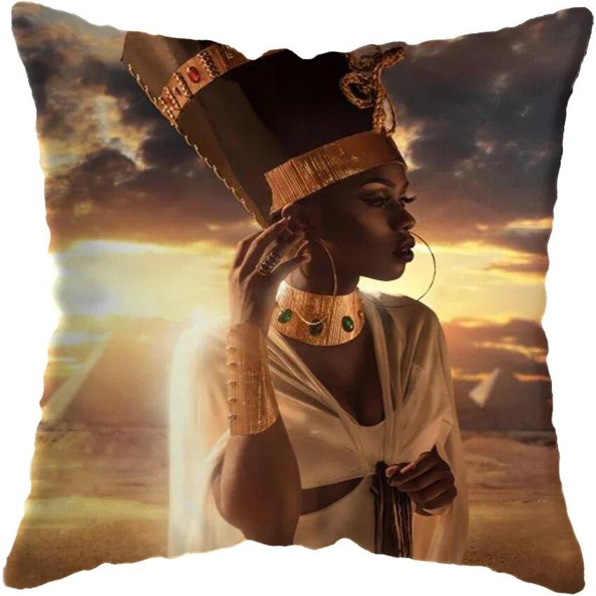 Home Decor Fashion Afro Black Women Girls Sofa Pillowcases Bedroom Living Room Cushion Covers