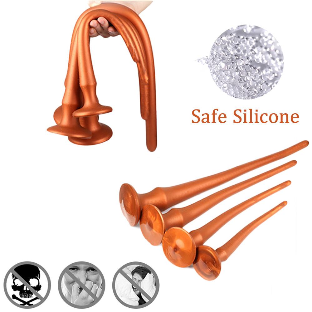 Diepgaande Uitgebreide Masturbator Vloeibare Siliconen Anale Prop Set