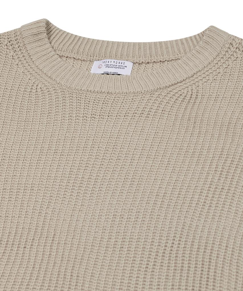 IRONYPORNO WHITELINE 86-Iro318 Round Side Slit Hacci Knit Pale Beige