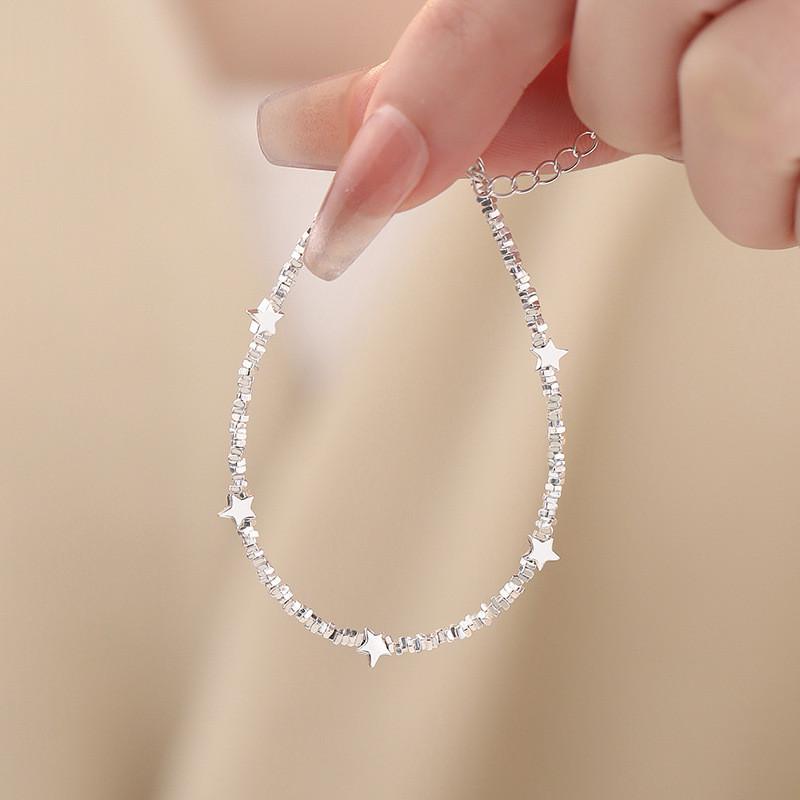 S925 Sterling Silver Star Fragment Bracelet - Light Luxury, Exquisite Design, Stackable Women’s Hand Jewelry