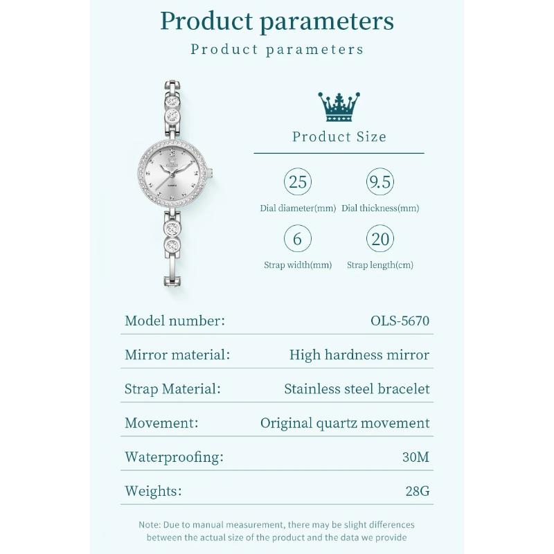 OLEVS Montres pour femmes Acier inoxydable Luxe Original Élégant Montre à quartz Étanche Montres lumineuses pour femme