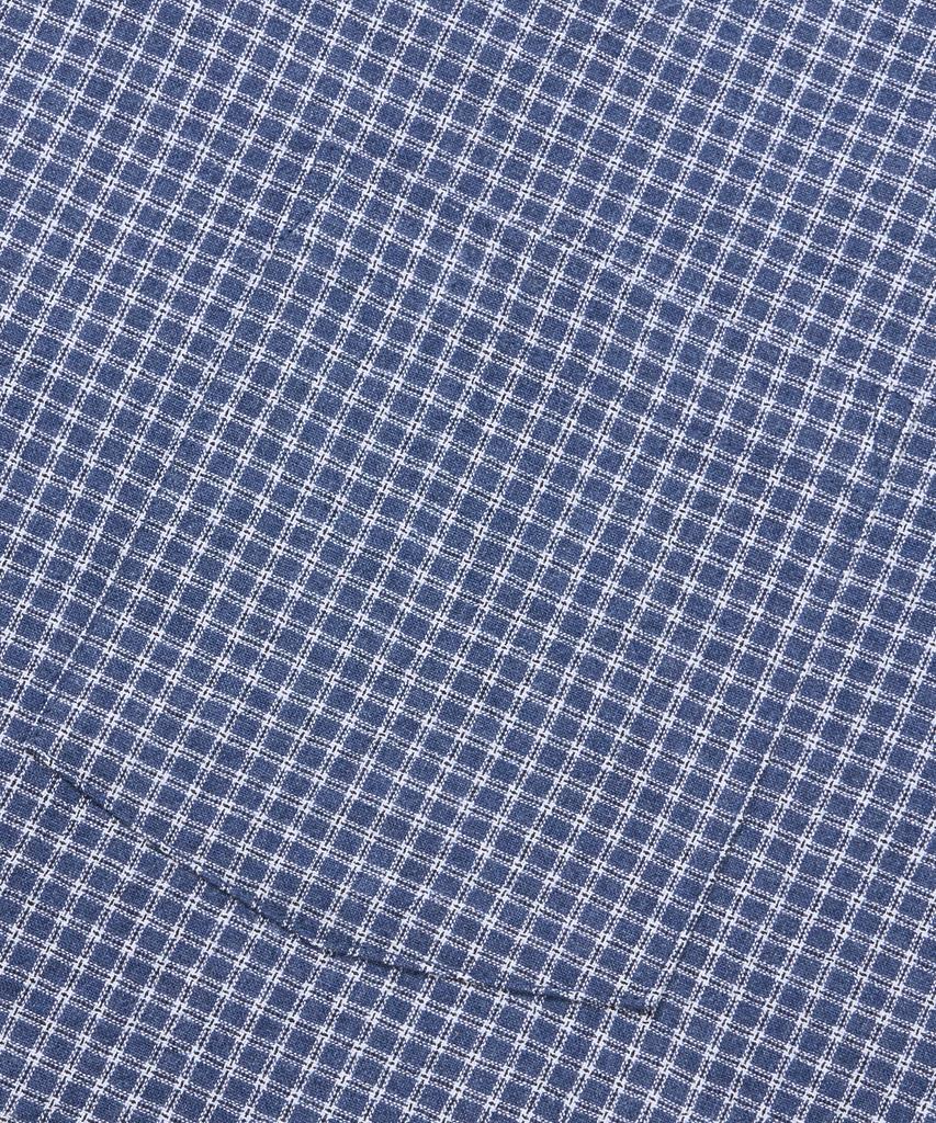 AGOD Open Collar Check Half Shirt [Navy]