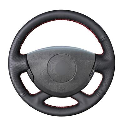 Siyah Suni Deri Araba direksiyon kılıfı Renault Laguna 2 Vel Satis Espace Trafic 2 2001-2014 Nissan Primastar 2009-2015