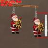 Cross-border new golden Santa earrings flat acrylic creative kind and happy Santa earrings