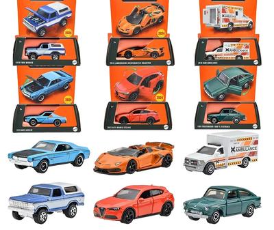 Original Mattel Toys Matchbox Car Moving Parts 1/64 Amc Javelin Ford Bronco Alfa Romeo Stelvio Vehicle Model Gift for Collectors