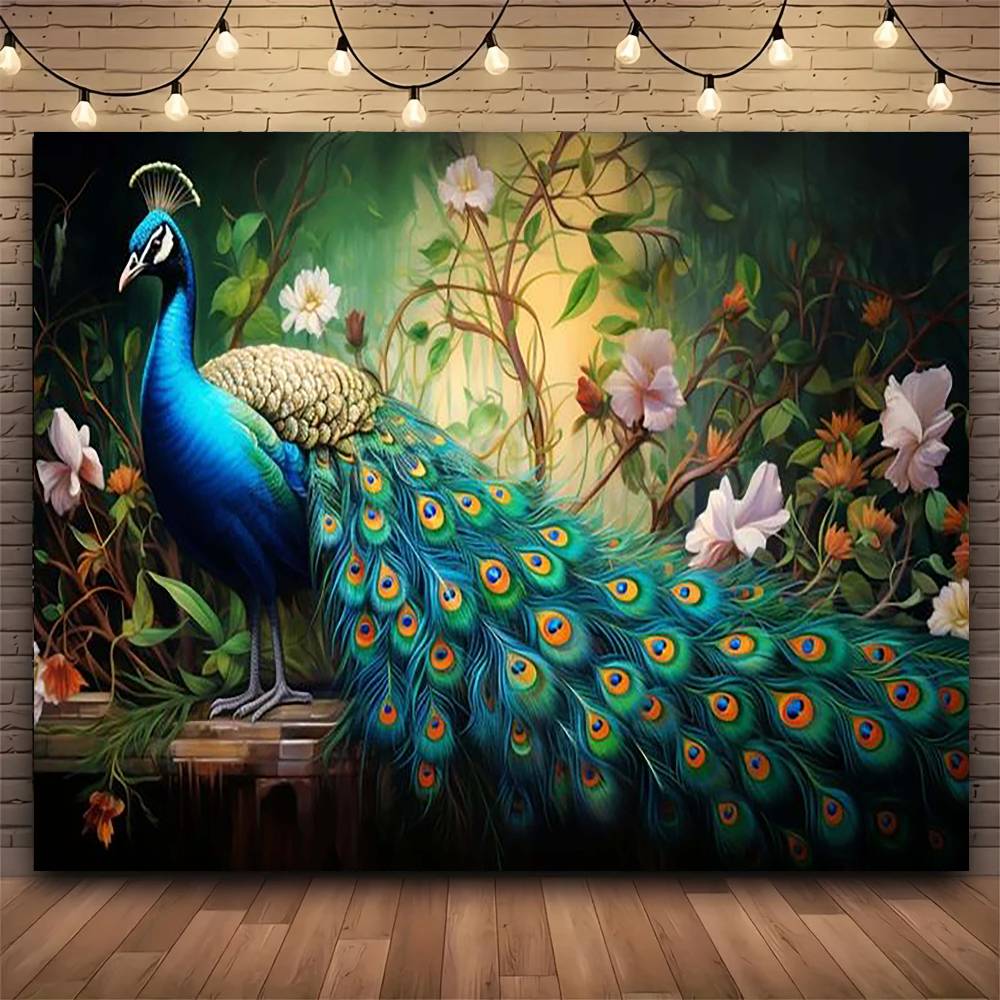 

FASHION PPeacock Floral Decorative Tapestry Print Large Tapestry Wall Hanging Wall Tapestry Decor Living Room Bedroom Home 74x94cm(29x37in)
