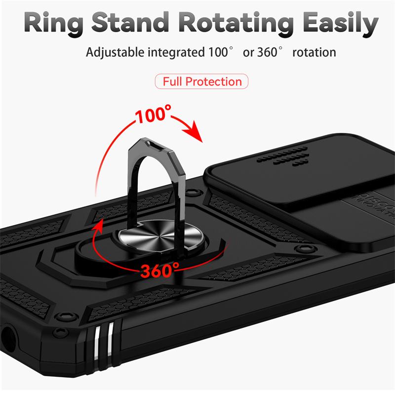 For Honer X7 Case Armor Car Magnetic Ring Holder Phone Cases For Honor X7 X 7 2022 CMA-LX2 6.74" Slide Camera Protect Back Cover