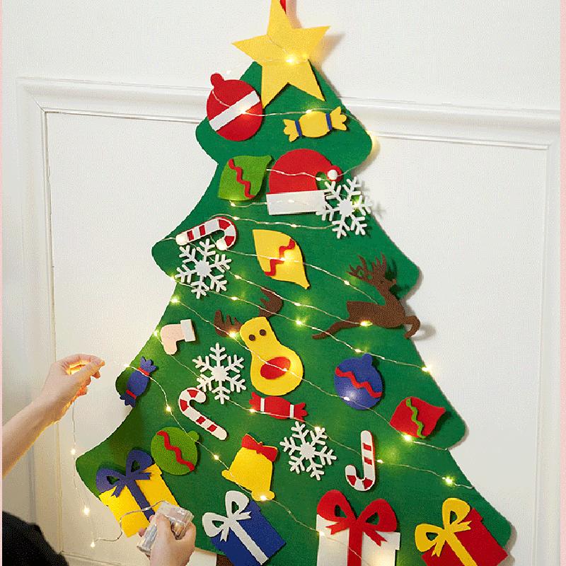 Kid 3D Felt Christmas Tree Kit For Children Montessori Toy Home Party DIY Christmas Decoration Wall Decor Hanging Ornament Gifts