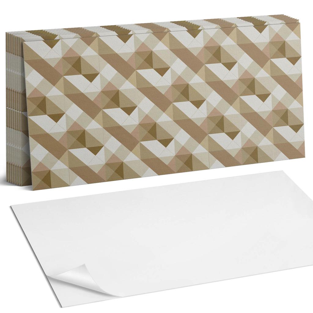 Zestaw Kafelków Winylowych Samoprzylepnych Geometria W Odcieniach Ziemi 10X40X20 Cm