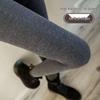 Damen Leggings mit hohem Bund in Übergröße: Fleece-gefüttert, Dick, Schlankmachend, Baumwolle mit vertikalen Streifen für Herbst/Winter