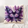 Watercolor butterflyflower Cushion Cover Natural Linen Organic Fabric DoubleSided Printing Sofa Home Decor Gift Pillow Cover