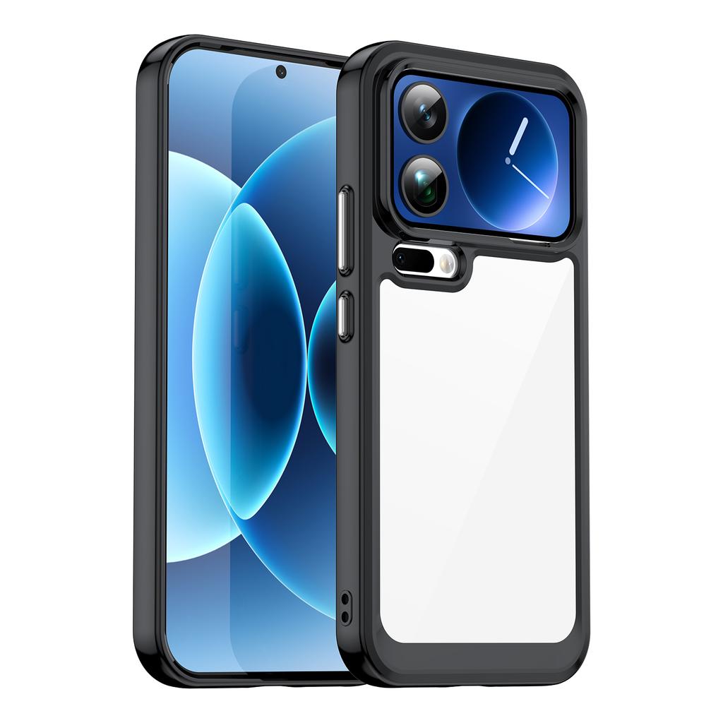 For Xiaomi 17 Pro Max Phone Case WANLONFENG XC Series TPU Acrylic Cover with Tempered Glass (Big Lens Hole)