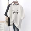 2025 Summer New Fashion Womens Letter Printed Tshirt Loose Large White Round Neck Fashion Trendy Top Womens Tshirt