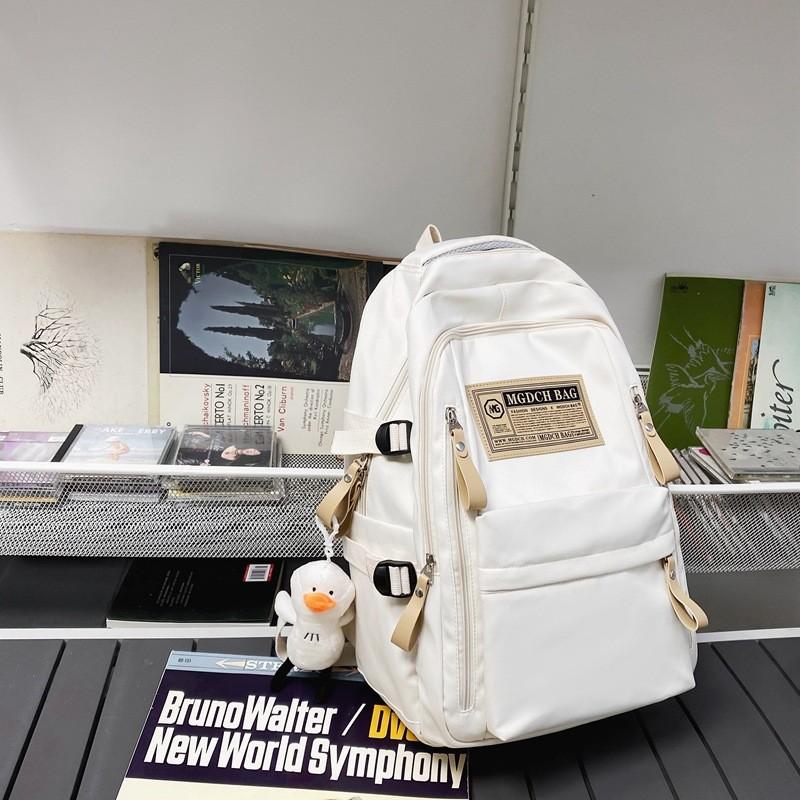 Nylon Material Anti-theft Backpack For Middle School Students Black/red/white/khaki