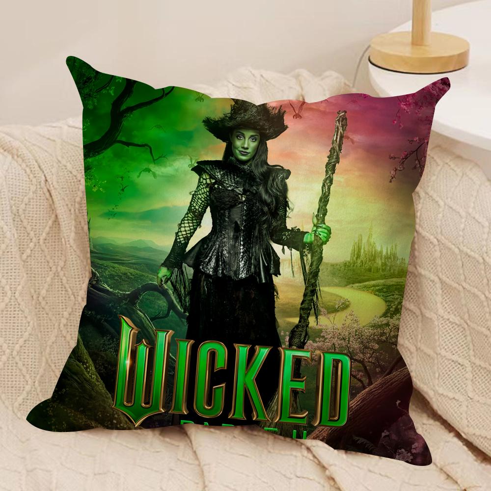 W-Wicked Part One Cushion Cover Silky Short Plush Invisible Zipper Dustproof Sofa Pillow Case For Home Decor