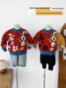 Winter 2025 Zodiac Horse Red Sweater: Boys' Thick Knitwear In Chinese Style