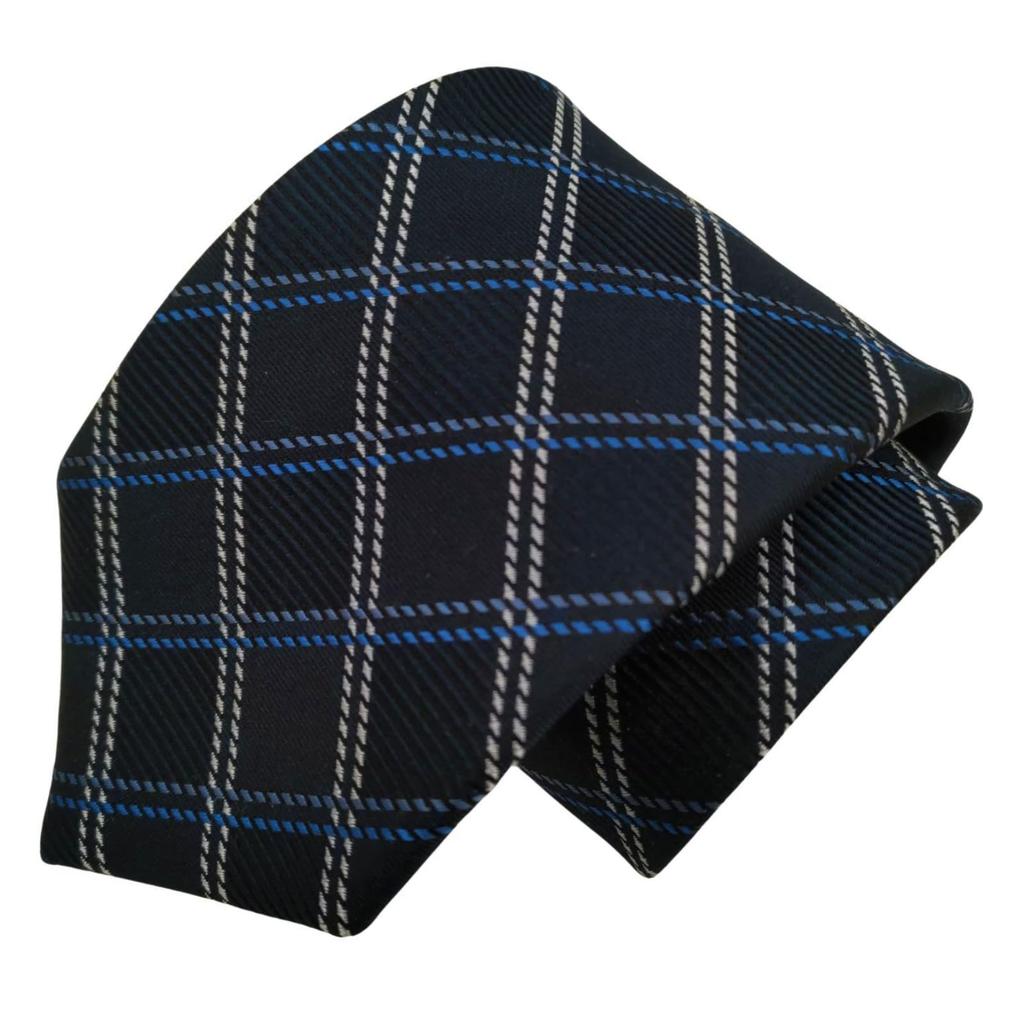 [Michiko London] Made in Japan KOSHINO Check Pattern Silk Necktie - 100% Silk - Perfect for Suits and Jackets - Stylish and Ideal for Men and Women -