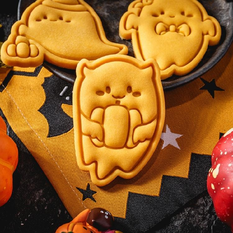 5Pcs Halloween Themed Cookie Cutter Set Halloween Biscuits Molds Set Eerie Specters Shape Biscuits Silicones Molds