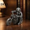 Dark Gothic Home Decor 3D Printed Skull Motorcycle Rider Statue, Cool Biker Skeleton Resin Model Figurine, Motorbike Sculpture Desktop Car for