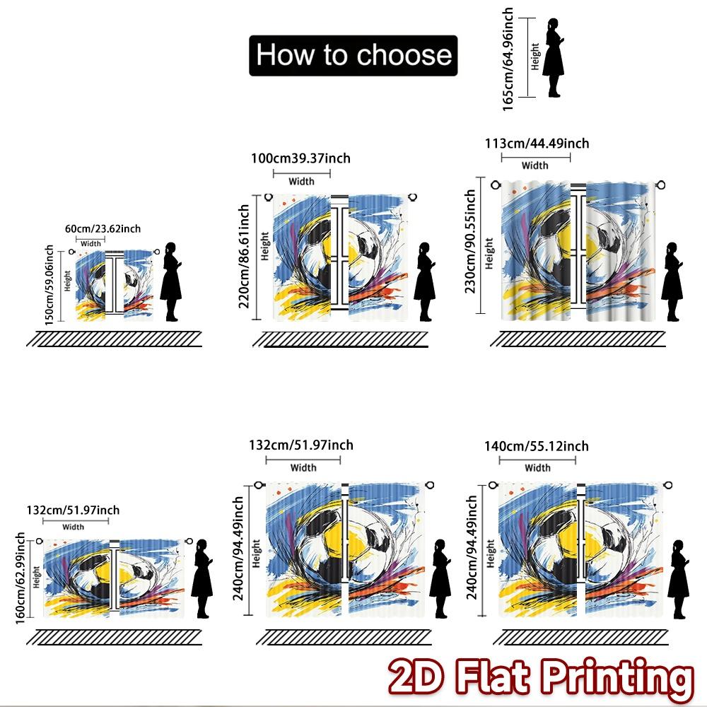 2D flat Photography Backdrop Scene Tapestry Colorful Soccer Ball 100% Polyester Festive Holiday for Suitable for parties and