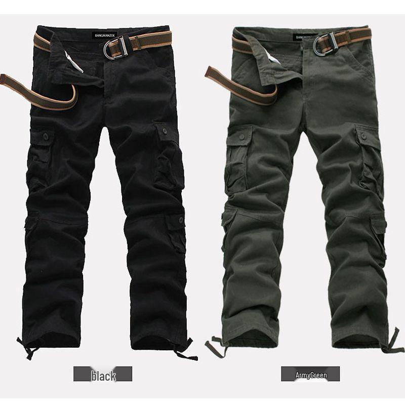 Men's Autumn Multi-Pocket Windproof Workwear Pants - Long, Wear-Resistant, Trendy Casual Trousers