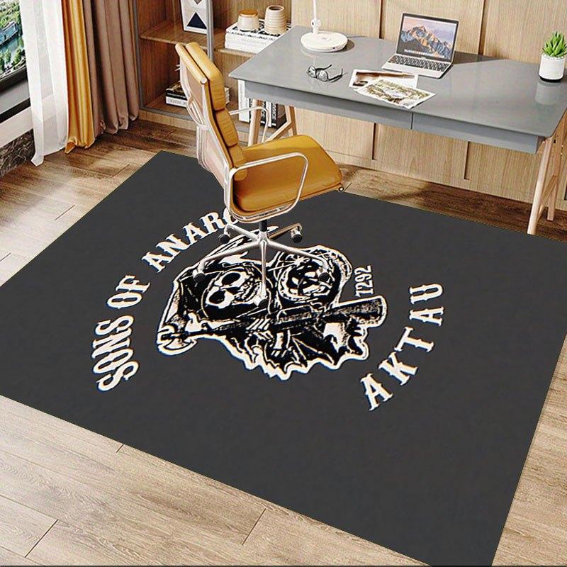 1pc Sons of Anarchy Themed Office Carpet Chair Mats - Durable Polyester Rug for Home Theater, Office, Dorm Room Decor - tA35