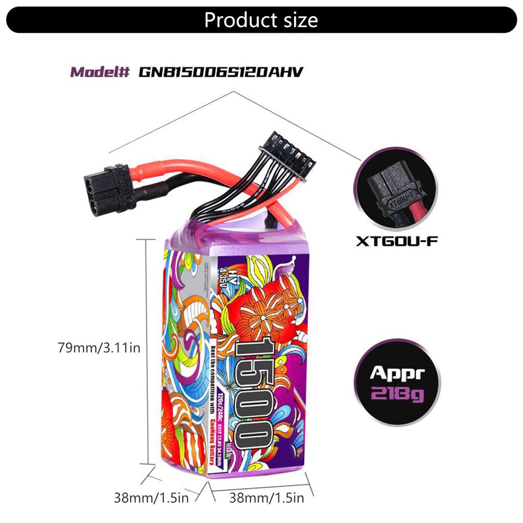 Rapid Charge 1500mAh 22.8V 120C High Voltages Battery Optimized For Stable Aerial Filming And Outdoor Photography