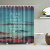 3D Old Vintage Wood Doors Shower Curtain Home Decor Polyester Fabric Bath Curtains Stripes Letters Bathroom Curtains
