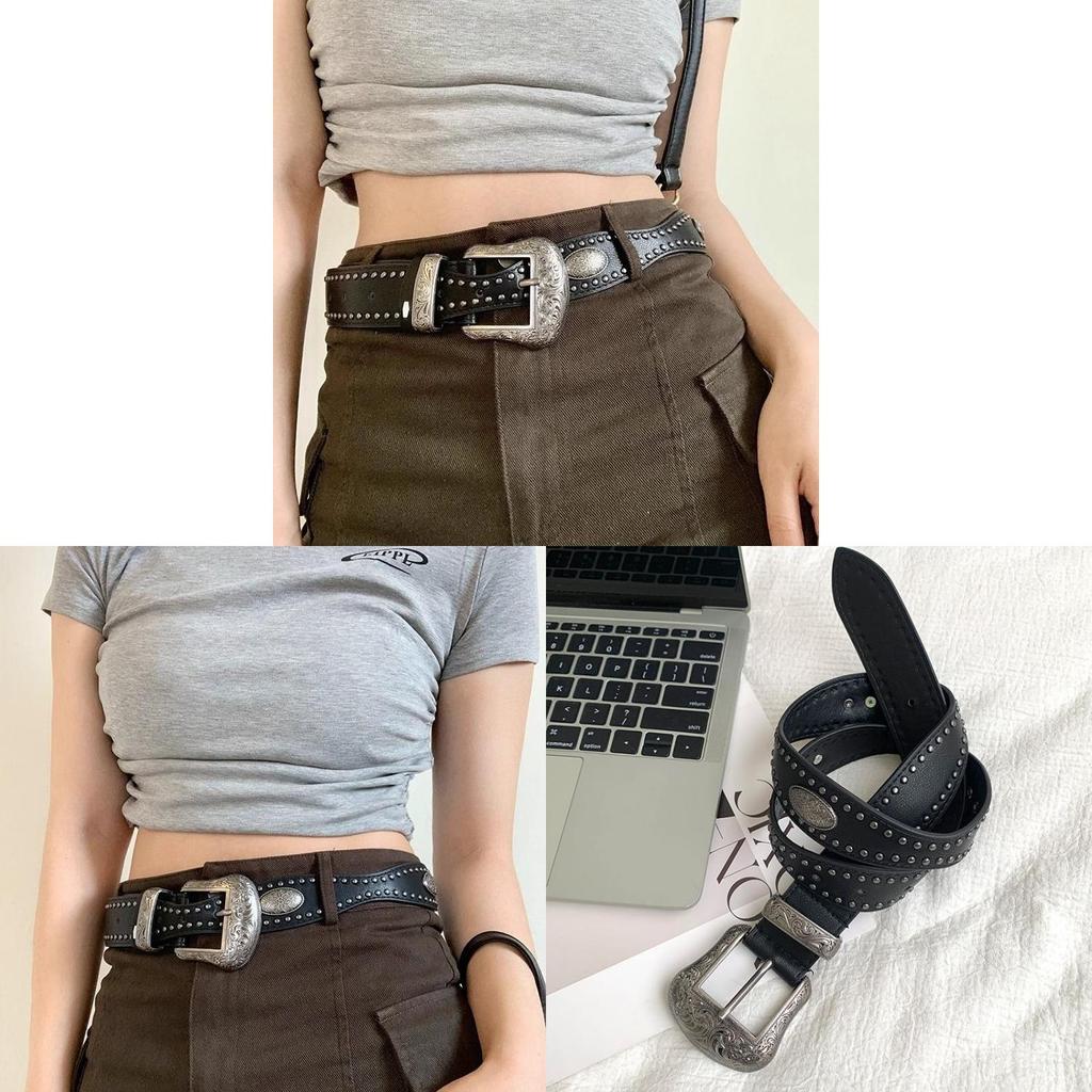 Punk Style Metal Belt With Rivets For Fashionable Women Summer Accessory