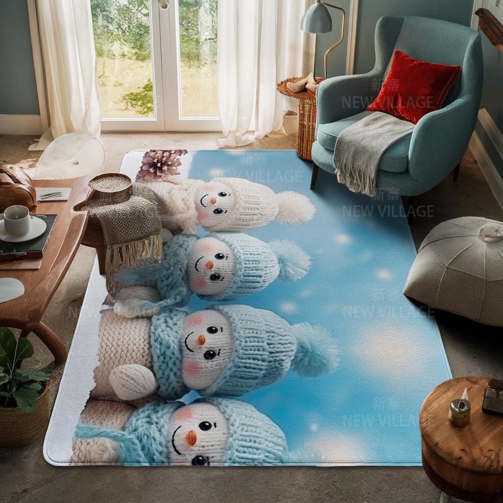 House Entrance Carpet Home Door Mat Living Room Bath Foot Bathroom Non-slip Water Absorption Rugs Bath Merry Christmas Winter