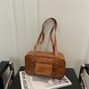 Vintage College Style Boston Bowling Bag Korean Versatile Daily Shoulder Handbag