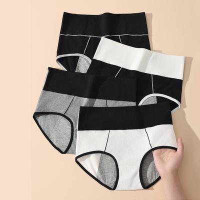 High Waist Menstrual Panties Woman Breathable Women's Cotton Briefs Plus Size M-4XL Physiological Leak Proof Period Underwear