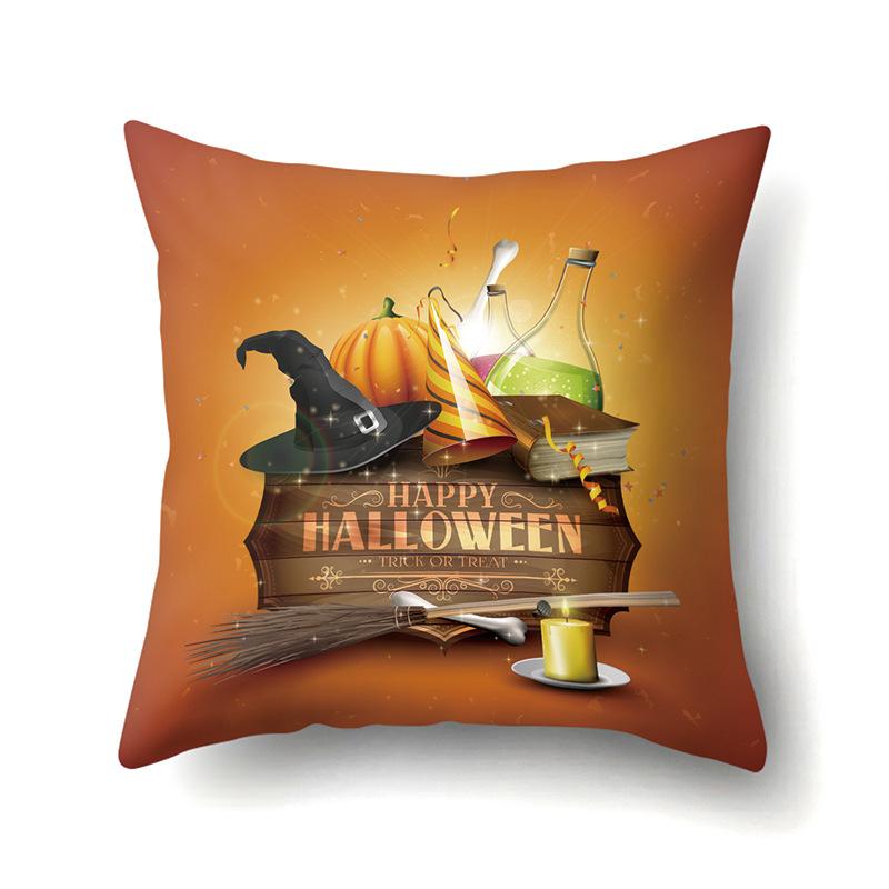 Halloween Pillow Cover Car Waist Pillow Pumpkin Sofa Cushion Cover Office Home Living Room Pillow Cover Premium