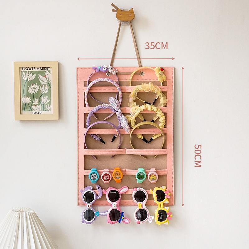 

Органайзер для бантов для волос, большая вместимость, держатель для повязки на голову, настенная вешалка для хранения заколок для волос, экономящая место, настенный декор для комнаты для девочек