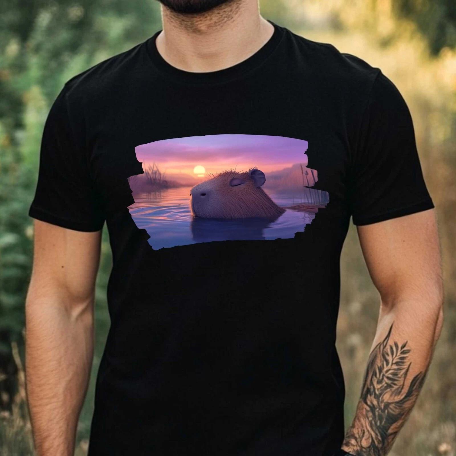 T-Shirt Herren Capybara Motiv Baumwolle Größe XS bis 5XL XXL