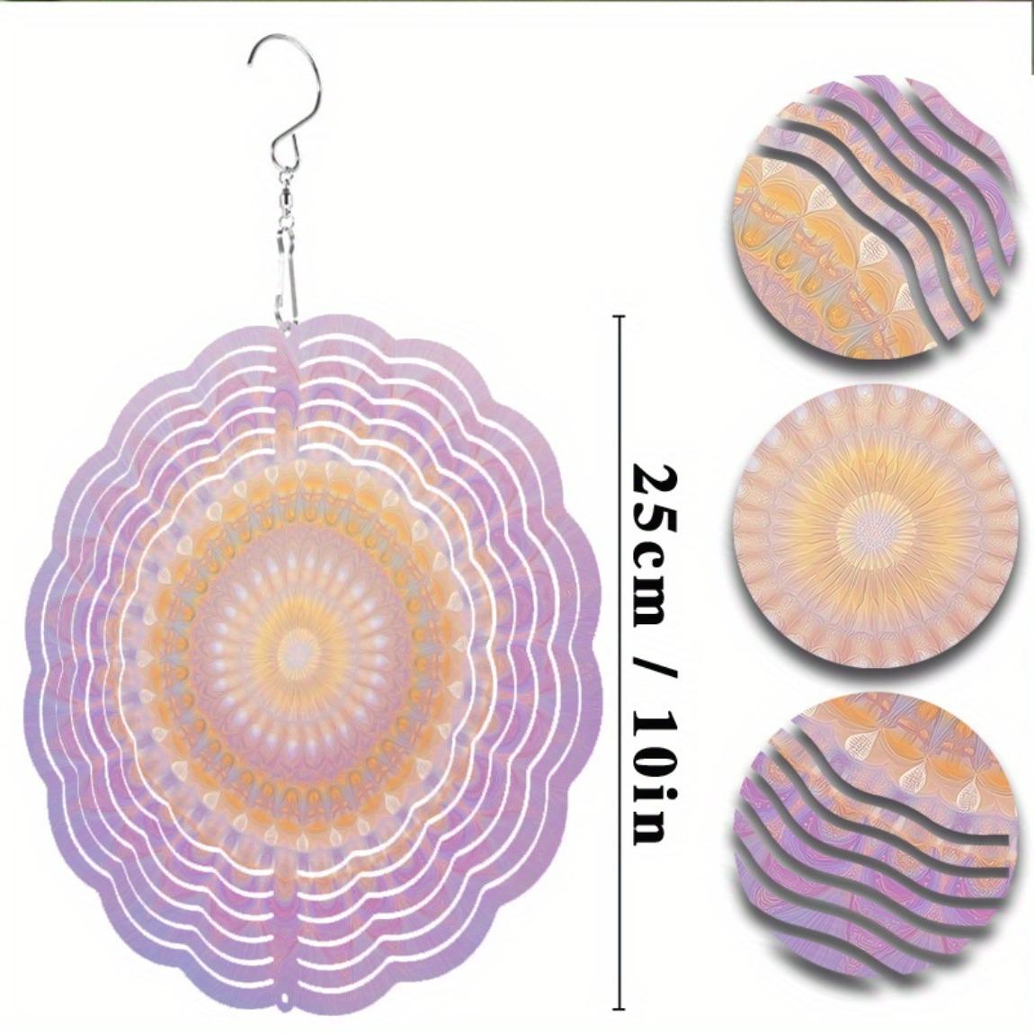 

Металлический вращающийся на 360 градусов колокольчик ветра для декора сада, балкона, улицы, 10 дюймов, всепогодное подвесное украшение с прозрачным круглым дизайном 01A