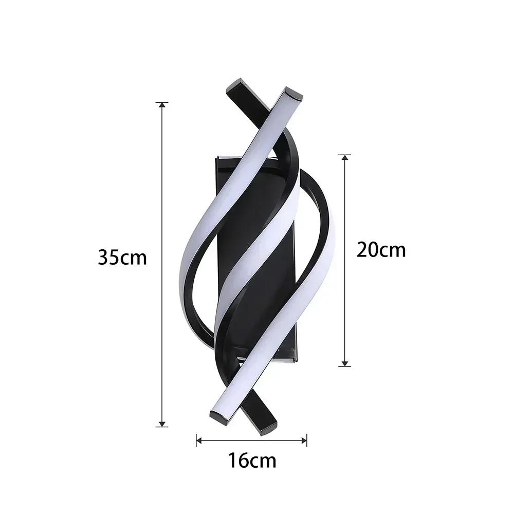 Curved Design LED Wall Light Spiral Lamp Living Room Bedroom Bedside Aisle Sconce Home Decor Lighting Fixtures