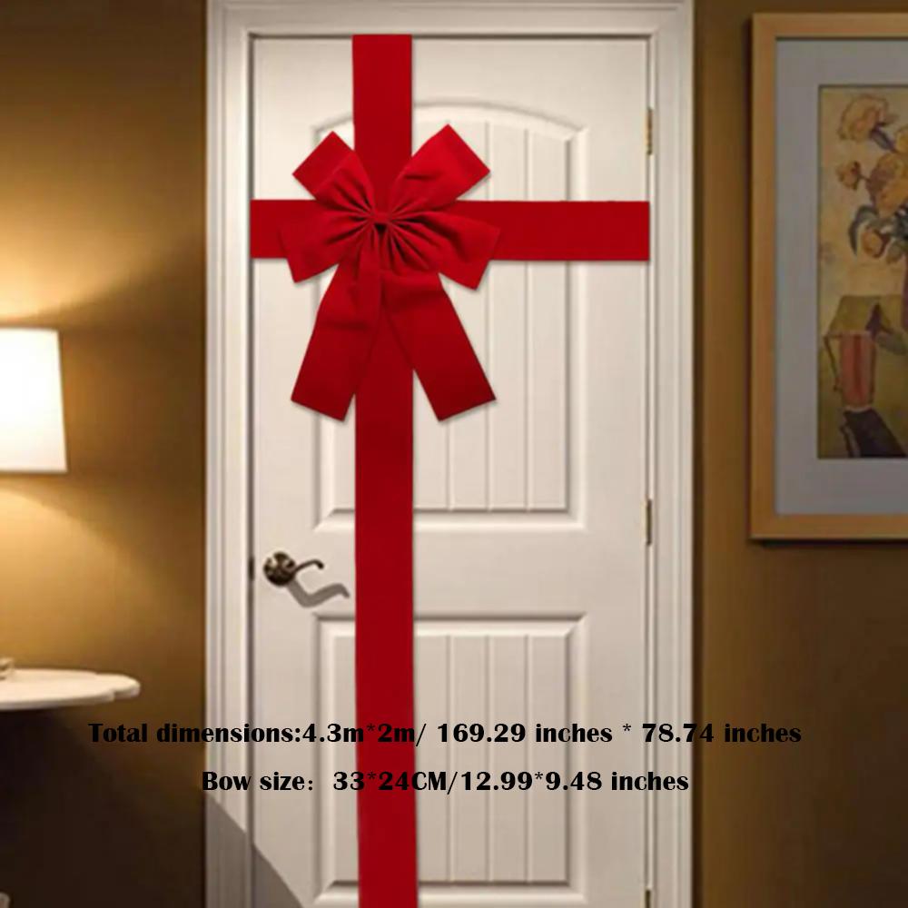 

Christmas Front Door Decoration Xmas Large Red organza Bow Wedding Traditional Ready Made Door Bow 2026 New Year Decoration