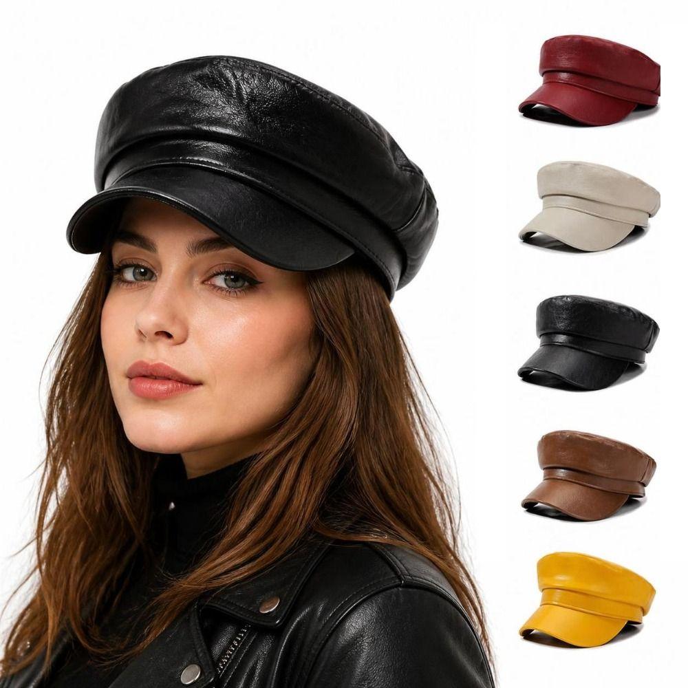 Short Brim Newsboy Cap Adjustable Beret Cap Casual Peaked Cap  Travel Use