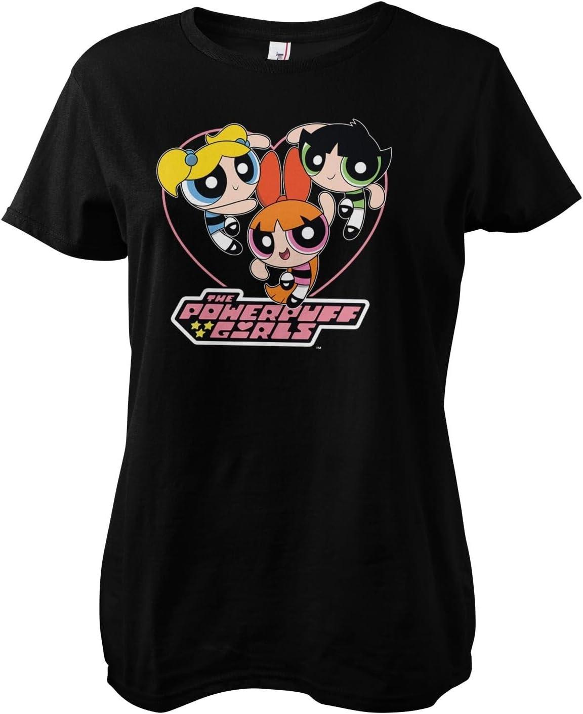 Powerpuff Girls Officially Licensed Heart Women T-Shirt S чёрный