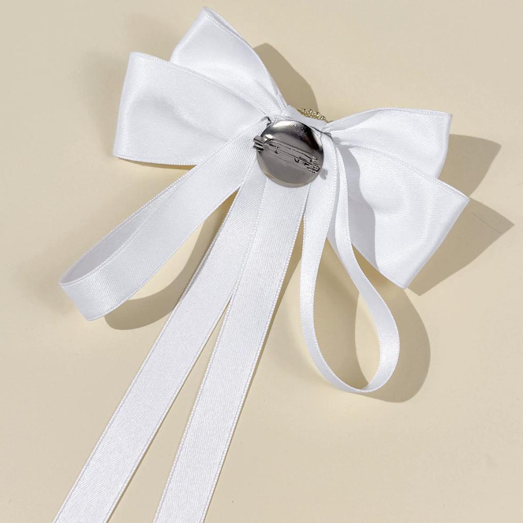 Modna kokardka na kołnierzyk dla kobiet Czarna/Biała/Czerwona wstążka Kokardka Broszka Ozdoby do ubrań