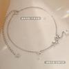 Sterling Butterfly Tassel Anklet With Rhinestone Accents Women Boho Chic Foot Jewelry