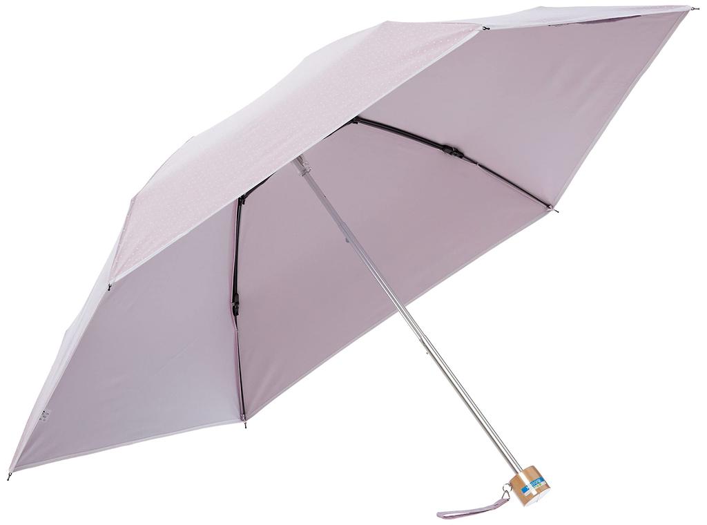 Moonbat Folding Umbrella with Dotted Pigment and and Light Suitable for All Rib Approximately 50cm um-feel Piping, Women's Parasol, 10999-02 (Heat