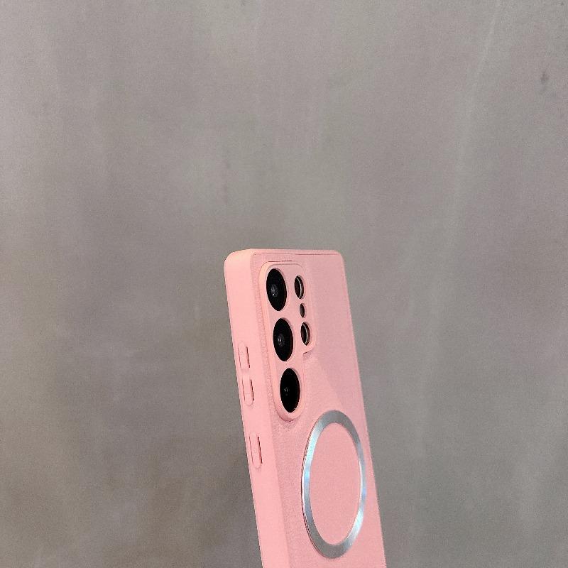 Magnetic Wireless Charging Case For SamSung Galaxy S25 Ultra S24 Plus S23 S22 S21 + PU Leather Shockproof Solid Color Cover