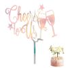 Happy New Year Acrylic Cake Plaque Silver Black Simple Shower Accessories Tools Dessert Baby Decor Cake Design Toppers Acry E0T0