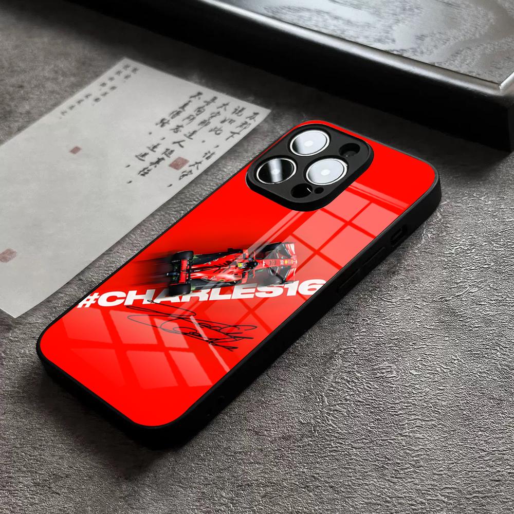 C-Charles L-Leclerc 16 Phone Case For iPhone 18 17 16 Pro Max 15 Plus 14 Pro 12 11 13 Mini X XR XS Max SE Glass Cover