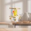 Colourful Bird Hanging Swing Wooden Bird Toy Hammock Parrot Cage Hut  Small Pet Entertainment