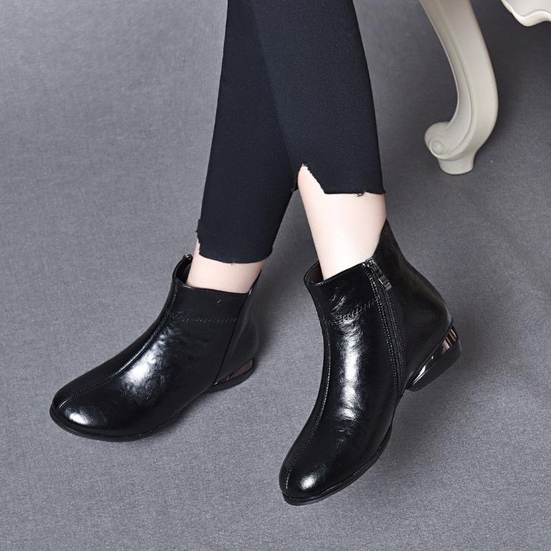 

Короткие ботинки Повседневные хлопковые ботинки Ботинки на плоской подошве Кожаные ботинки 34 чёрный